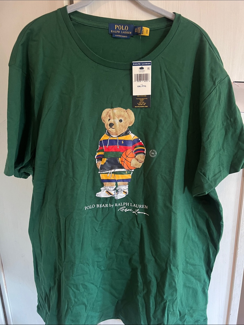 NWT Polo by Ralph Lauren Green Polo Bear Basketball T-shirt